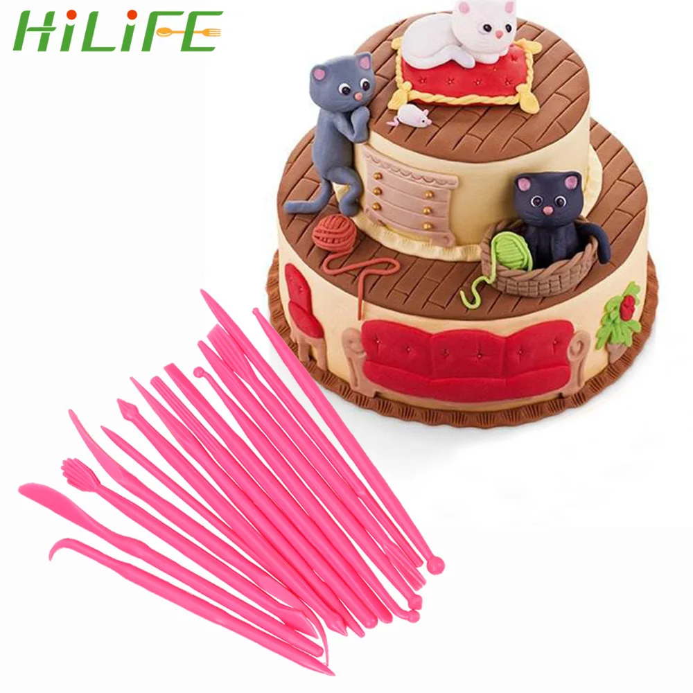 

HILIFE Fondant Cake Sugar Flower Sculpture Set 14pcs DIY Cake Mold Cake Decorating Modelling Tools Cake Carved Group