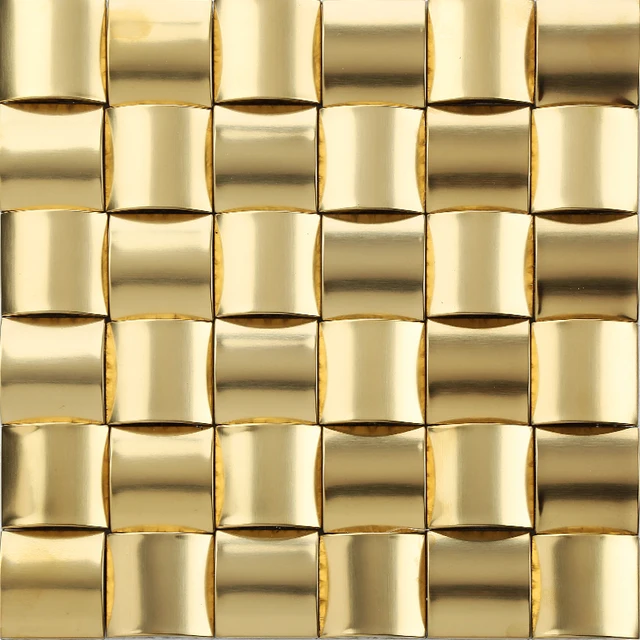 11pcs Gold Metal Mosaic Tile Kitchen Backsplash Bathroom Background 11pcs Gold Metal Mosaic Tile Kitchen Backsplash Bathroom Background Decorative Wall Fireplace Bar Tiles