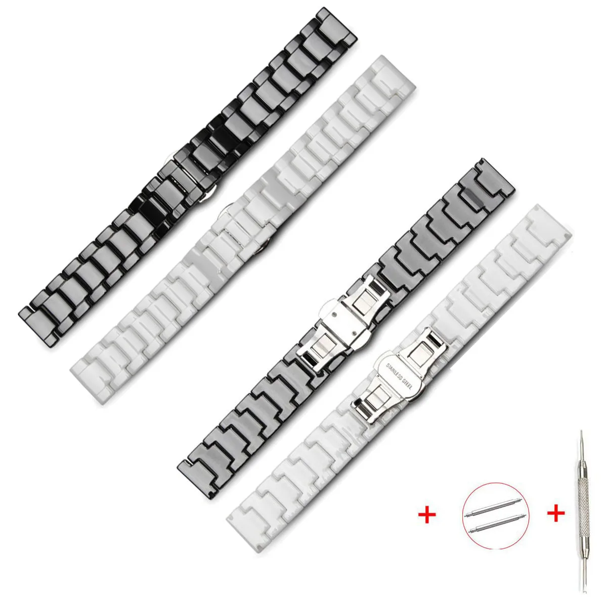 Water Resistant Ceramic Watch Strap 14 16 18 20 22mm Watchband