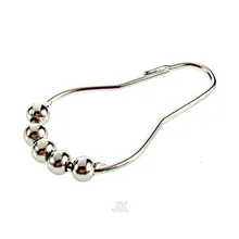 Polished Атласная Никель 5 Ролик мяч Душевая Занавеска Кольца Занавес Крючки