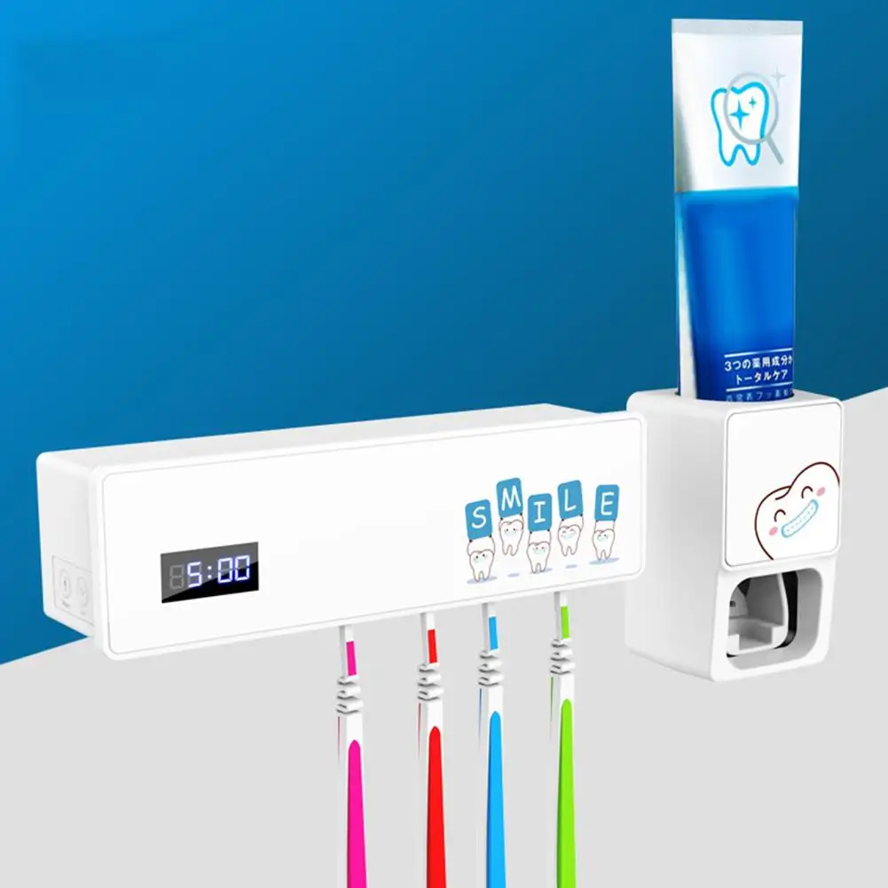 

Antibacterial UV Light Ultraviolet Toothbrush Automatic Toothpaste Dispenser Sterilizer Toothbrush Holder Cleaner with Music