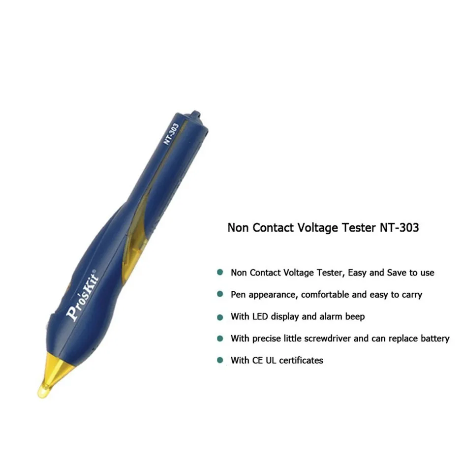 

NT-303 Non Contact AC Voltage Detector Tester Sensor Electric Test Pencil 90-240V voltmeter With Night Version Screwdriver