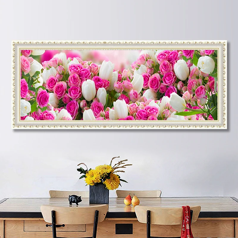 

Full Drill 5D DIY Diamond painting Tulips Cross stitch Diamond Embroidery Bedroom decor Rhinestone Diamond Mosaic Flower