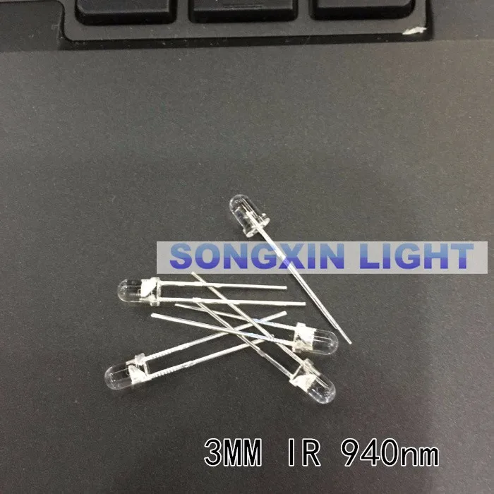 1000 шт. прозрасветодиодный ИК светодиодные лампы 3 мм 940 нм Нм|ir led 3mm|led 3mmlight emitting diode