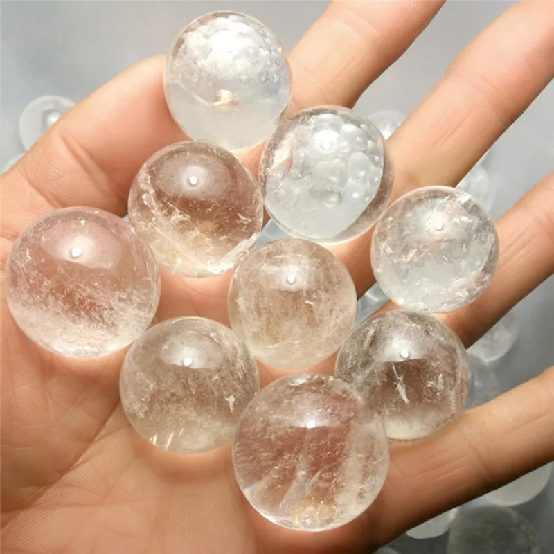 

Clear Natural Quartz Crystal Sphere Balls 16-28mm Sphere Crystal Ball Home Decoration Craft 4 Colors