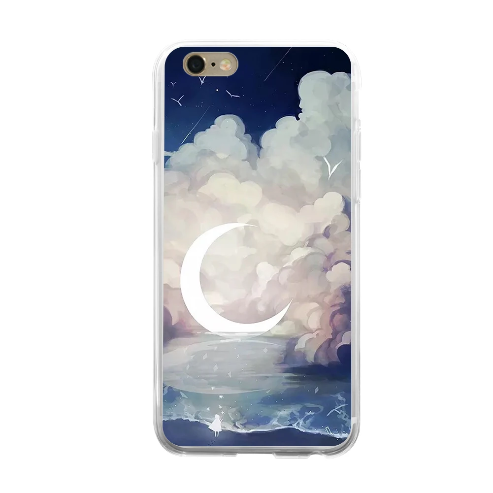 Beauty Night Cloud Moon Phone Case Cover for iPhone X 8 8