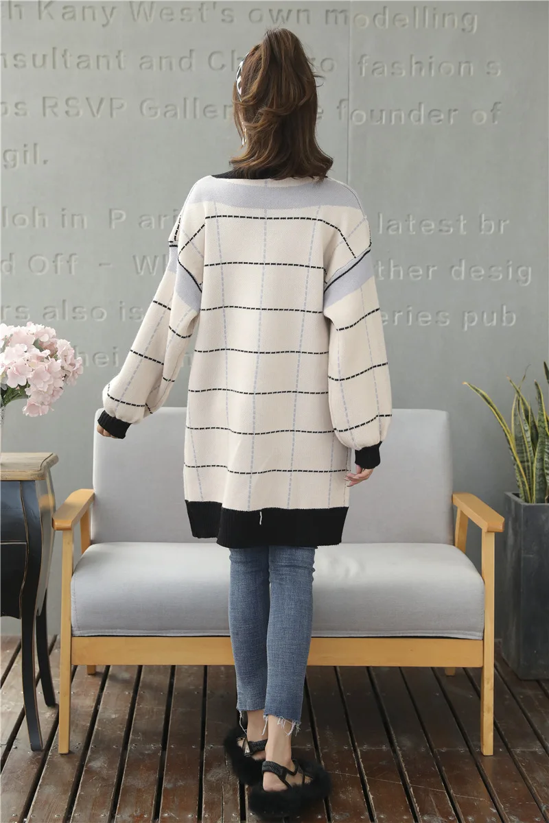 Loose Knitted Sweater V Neck Sweater Female 2018 Women Sweaters dress Pullovers Autumn Long Sleeve Sweater Jumper (18)