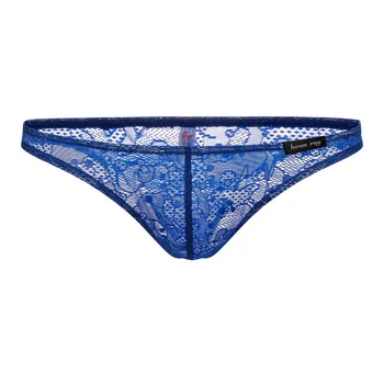 

Sexy Men Underwear Transparent Lace Briefs Shorts Man Low Waist Panties U Convex Pouch Underpants cueca calzoncillos M-XL