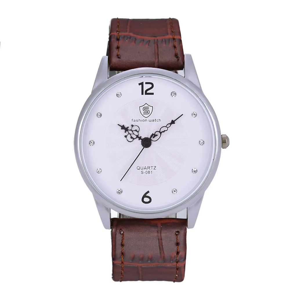 Роскошные для мужчин большой циферблат модные часы для мужчин черные wo часы кожа Повседневное наручные часы, горячая Распродажа C501 - Цвет: B