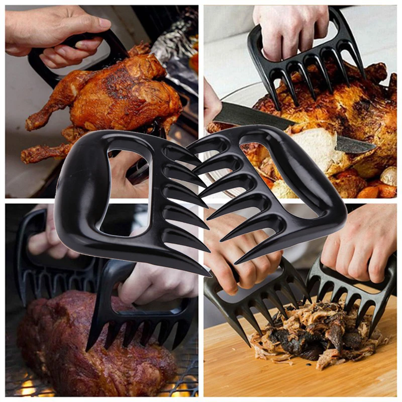 2PCS/Set Outdoor Bear Paws Forks Kitchen BBQ Tool Multi Functional Meat Divider Claws Holder