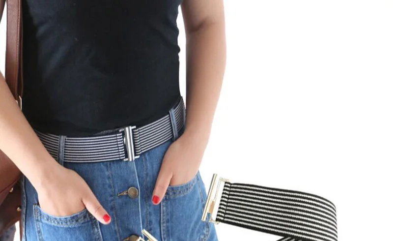 IFENDEI эластичный пояс для платьев женские большие ремни черный полосатый пояс для женских джинсов регулируемый ремень с пряжкой ширина 4 см