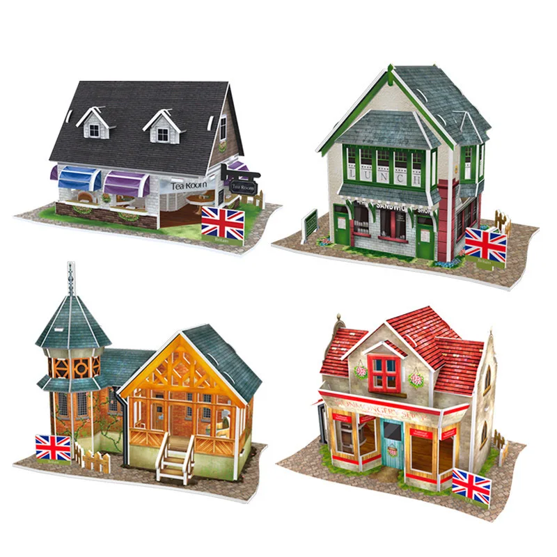 

CubicFun Building Paper Puzzle Toy 3D DIY United Kingdom Houses Cardboard Assembly Model Building Kits Kids Toys