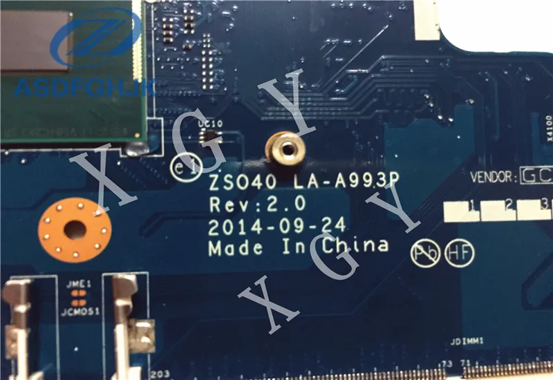 اللوحة لابتوب hp 15-R اللوحة ZSO40 LA-A993P SR1EK i3-4005U DDR3 المتكاملة 100% اختبار موافق