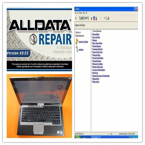alldata автосервис программного обеспечения 10,53 и mitcehll установлен хорошо в 1 ТБ HDD плюс D630 Ноутбук готов к использованию