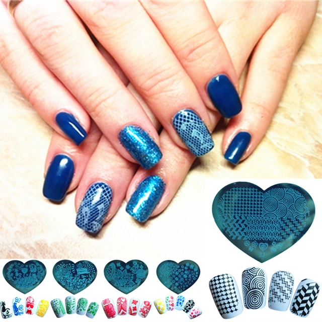 Diy Nail Arts Template Heart Shape Nail Polish Stencil 28 Style