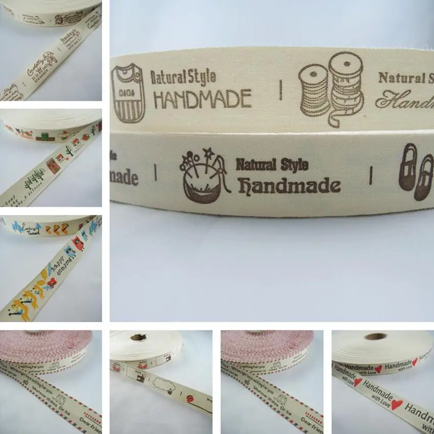 Хлопковая лента ручной работы с надписью Handmade with love 16 видов 6/8 дюйма 20 мм набор