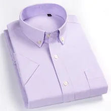 Qisha мужская летняя рубашка новые хлопковые повседневные рубашки в клетку с коротким рукавом корейское тонкое однотонное Полосатое платье Camisa Social Masculina