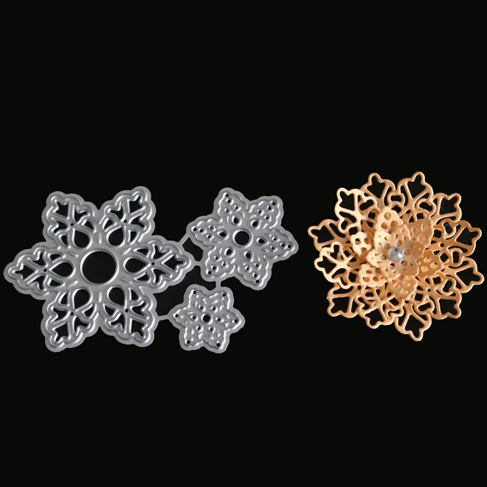 

3pcs/set Flower Metal Die Cutting Dies For DIY Scrapbooking Photo Album Decorative Template 3D Combination Beautiful Embossing