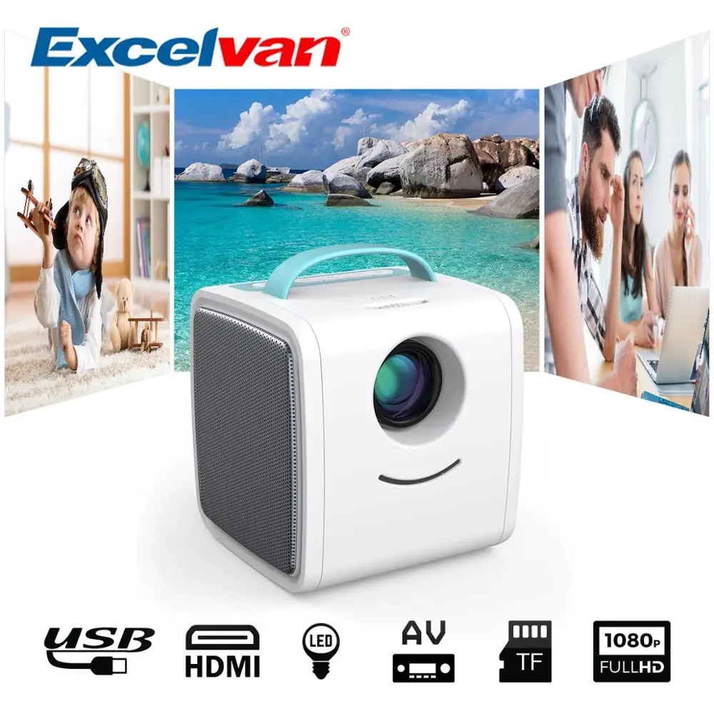 Excelvan Q2 мини проектор 700 лм портативный светодиодный ТВ карманный детский подарок