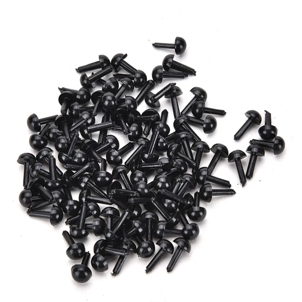 100Pcs 3mm/4mm/5mm/6mm DIY Black Plastic Safety Eyes Toy For Teddy Bear Doll Accessories Animal Making Craft Hot Sell