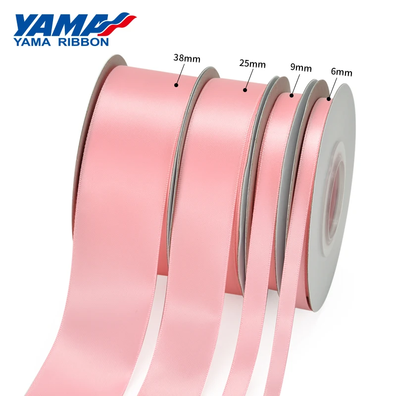YAMA 25yards/roll Single Face Satin Ribbon 6 9 13 16 25 38 mm 1/4" 3/8/" 1/2" 5/8" 1" 1.5" inch for Handmade Craft Gifts