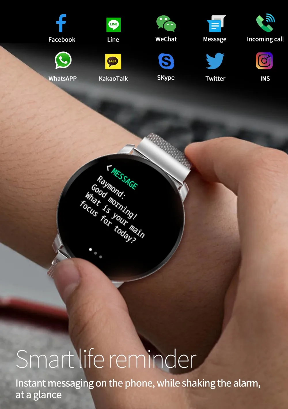 Focusmart новые умные часы CF68 умные часы с напоминанием многоязычные библиотеки слов Измерение частоты сердечных сокращений в реальном времени