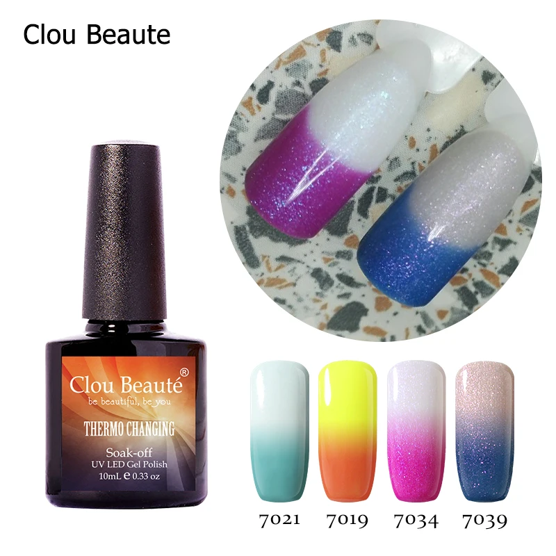 

Clou Beaute Thermo Color Change Nail Gel Soak Off Gel Polish Lacquer Professional Nail Art Vernis Semi Permanent