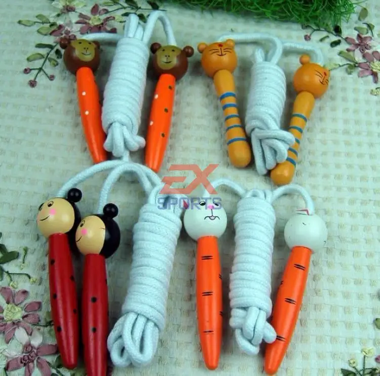 Cartoon New Children\'s Kids Jump rope with Wooden Handles (2)