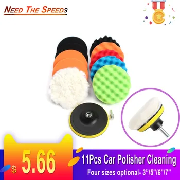 

11Pcs 3"/5"/6"/7" Waffle Buffer Compound Waxing Polishing Wheel Tool Sponge Pad Drill Adapter Kit Set Auto Car Polisher Cleaning