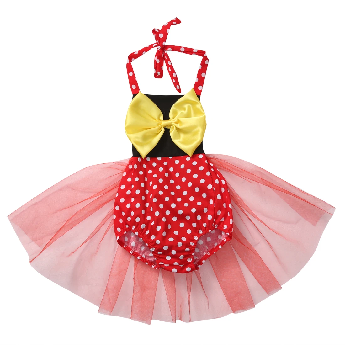 Buy Babies Polka Dots Bowknot Lace Tulle Bodysuits