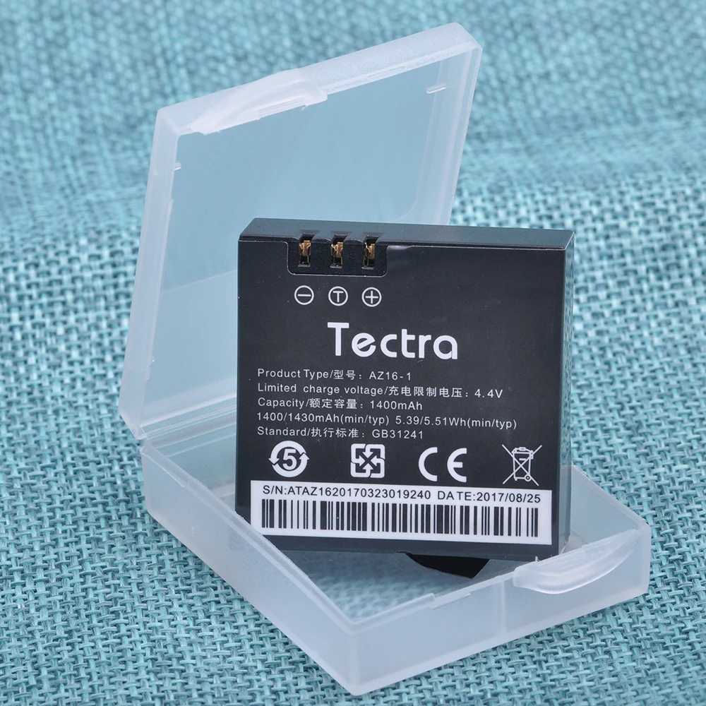 Tectra 1PC For Xiaomi YI 4K Battery AZ16 1 For Xiaoyi Action Camera 2