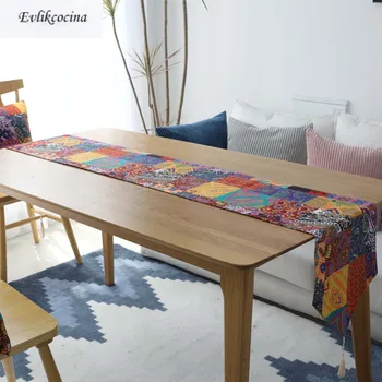 

Free Shipping American Bohemian Table Runner Decoracion Mesa Hogar Cotton Linen Chemin De Table Tafelloper For Party Decor