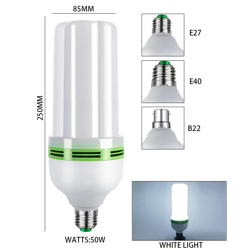 AC85V-265V E27 светодиодный кукурузный свет большой винт розетка лампа для дома Крытый завод освещение 25 Вт 35 Вт 50 Вт 60 Вт Высокая яркость глаз NoStrobe - Испускаемый цвет: 50W
