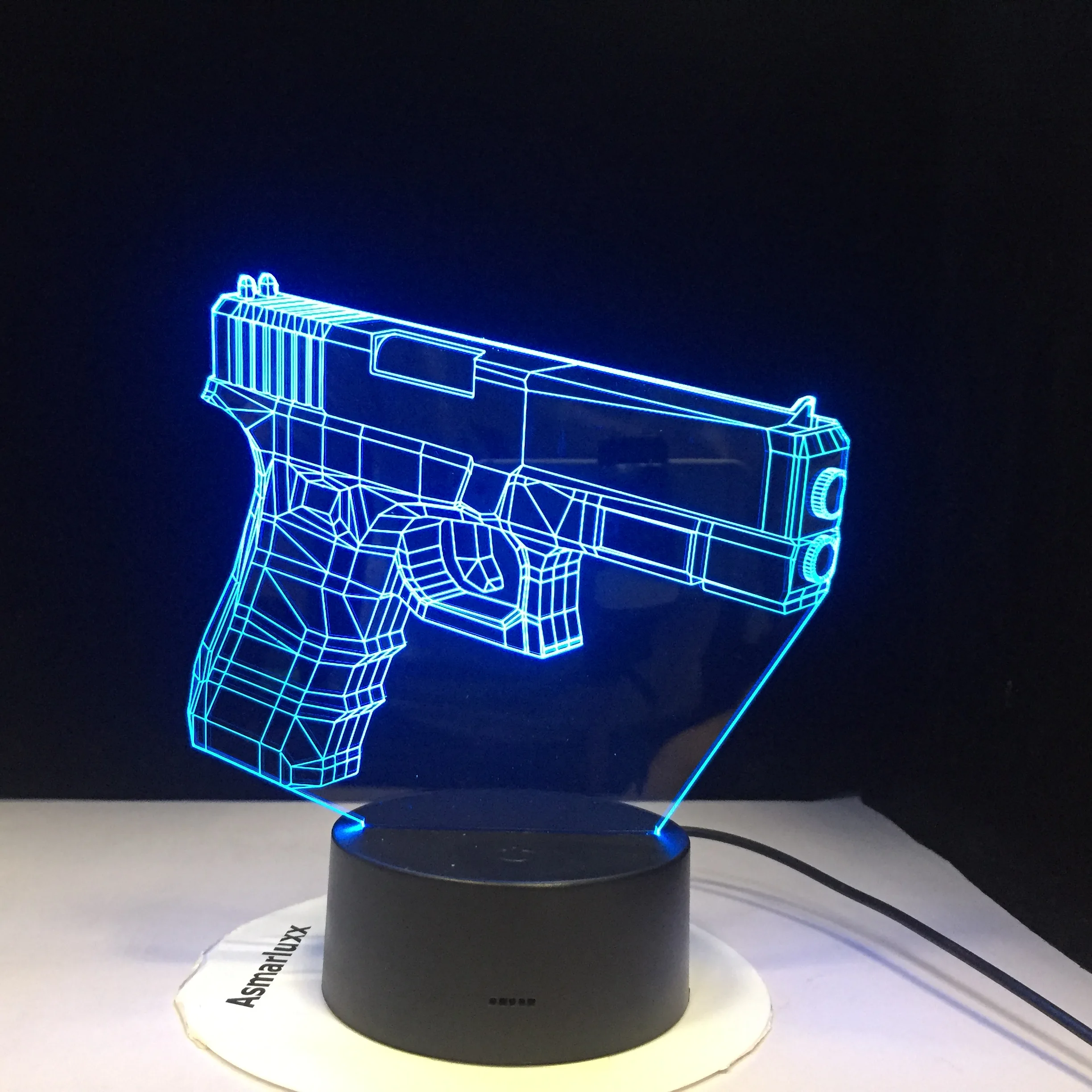 Пехота ночной Светильник СВЕТОДИОДНЫЙ 3D иллюзия USB сенсорный датчик RGBW детский подарок FPS игра оружие пистолет M4 AK 47 настольная лампа