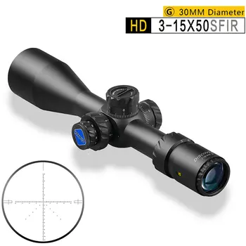 

Discovery HD 3-15X50SFIR Tactical Hunting Scopes Illuminated Red/Green Reticle 30MM Tube Optics Riflescopes For Shooting Gun