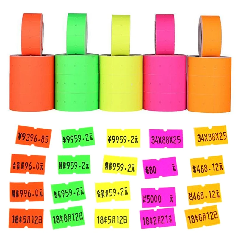 

500pcs/roll Colorful Price Label Paper Tag Mark Sticker For MX-5500 Labeller Gun