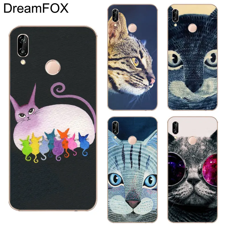 DREAMFOX K054 милый Кот Мягкие TPU силиконовый чехол для huawei Honor 6A 6C 7X9 10 P20 Lite pro P Smart |