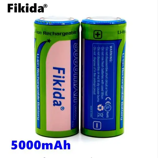 

Kedanone 3.7V 26650 High Capacity 5000mAh Rechargeable Li-ion Battery with Protected PCB for LED Flashlights Headlamps
