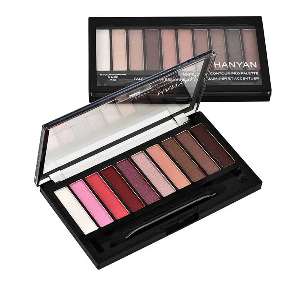 

10 Color Eyeshadow Matte Glitter Eye Shadow Palette Nude Lasting Coloration Waterproof EyeShadow MakeUp Set Cosmetics With Brush
