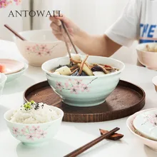 ANTOWALL японский окрашенный вишневый цвет керамическая чаша цветок салат мгновенная супница дети Сакура рисовая чаша костяного фарфора