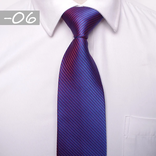 Классический мужской деловой формальный свадебный галстук 8 см в полоску, модный галстук-рубашка, аксессуары для одежды - Цвет: 06