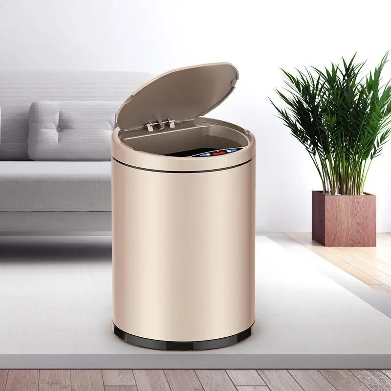 

Intelligent garbage cans Touchpad Stainless Steel Fully automatic Induction Type Trash can Living room Bedroom Toilet Trash bin