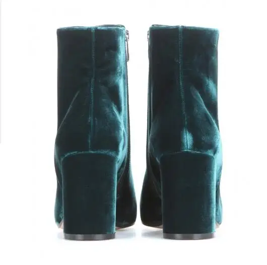 Velvet-Round-Toe-Woman-Ankle-Booties-Autumn-Winter-Chunky-Heels-Woman-Fashion-Blue-Green-Side-Zipper (1)