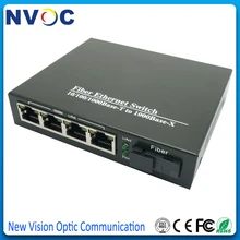 2 шт./лот, 1000 м SM Simplex SC порт+ 10/100/1000 м 4RJ45 20 км внешний источник питания, гигабитный Ethernet медиаконвертер, евро зарядка