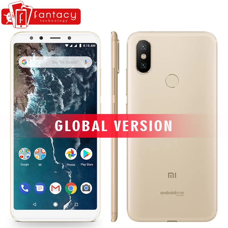 Глобальная версия Xiaomi Mi A2 4 Гб 32 GB 5 99 &quot18:9 полный Экран Snapdragon 660 Octa Core 20 + 12 МП