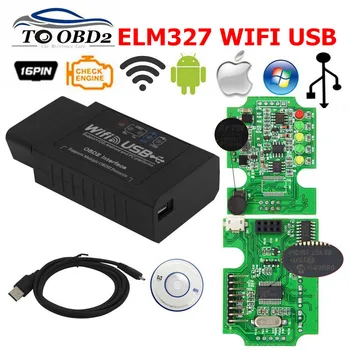 Автомобильный диагностический сканер ELM327, Wi-Fi, USB, HW V2.1, OBD2, 327 в, 2,1 Автомобильный диагностический сканер ELM327, Wi-Fi, USB, HW V2.1, OBD2, 327 в, 2,1