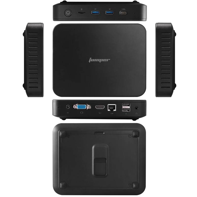 Перемычка Ezbox N4 Mini Pc, Intel Gemini Lake N4100 4 Гб ОЗУ 64 Гб ПЗУ 2,4 г/5 ГГц WIFI Windows 10 Мини ПК Поддержка Hdmi/Vga