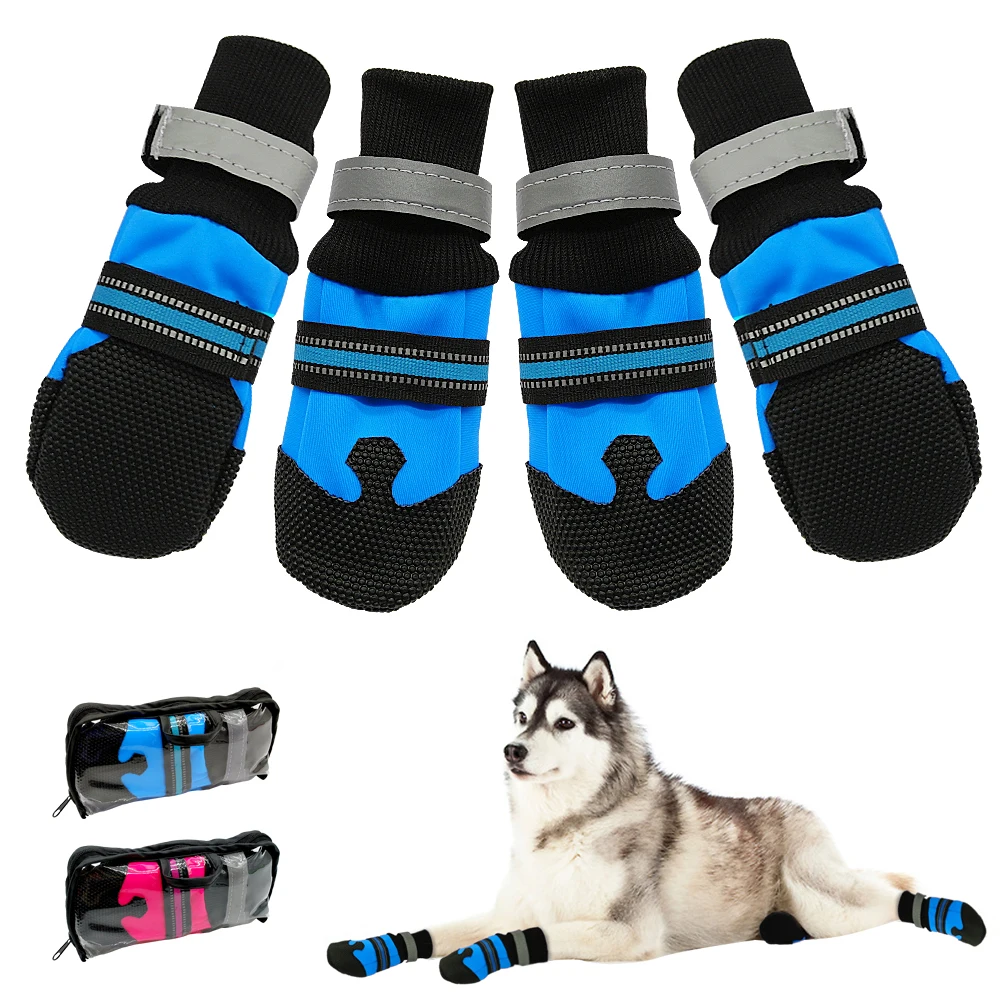 4pcs Waterproof Winter Pet Dog Shoes Anti-slip Rain Snow Boots