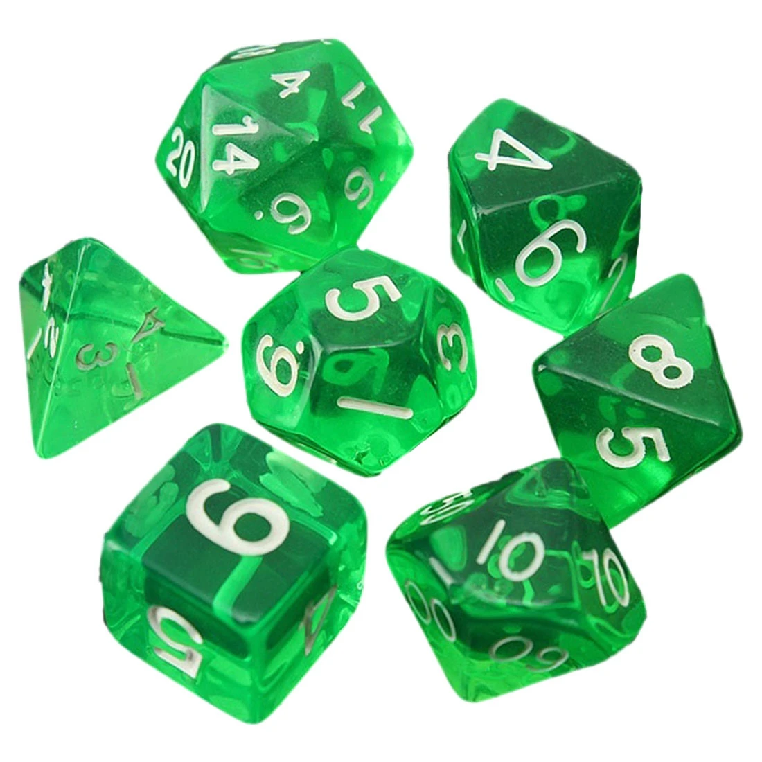 7 Dice Sided D4 D6 D8 D10 D12 D20 MTG Magic the Gathering D Transparent
