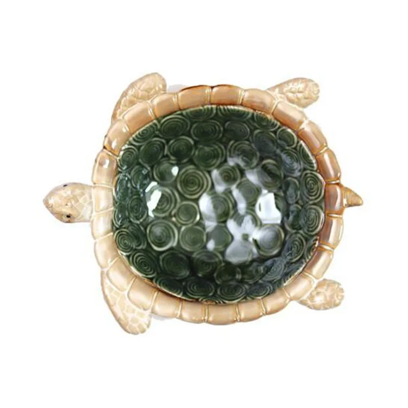 Цветная глазурованная керамика черепаха пепельница для сигар пепельница Фруктовая тарелка для хранения ключей чаша посуда с узорами ремесла украшение дома